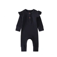 Spring Autumn Long Sleeve Jumpsuits Baby Clothes Sets For Newborn Boys Girls Solid Bodysuit Toddler Casual Romper 3 To 18 Months 1