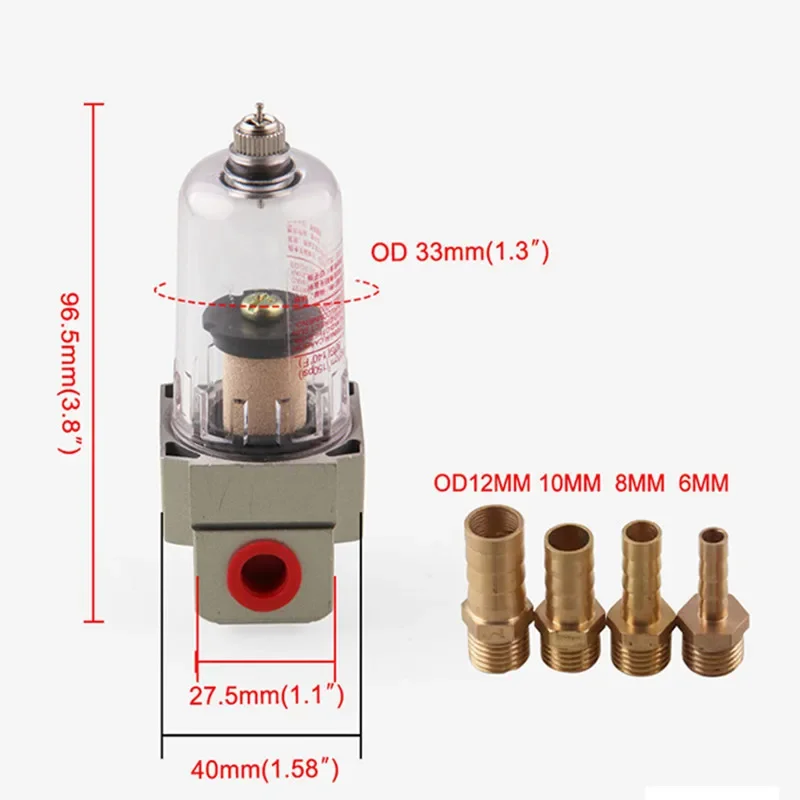 Engine Baffled Oil Separator Catch Reservoir Tank Compressed Air Filter Manual Type