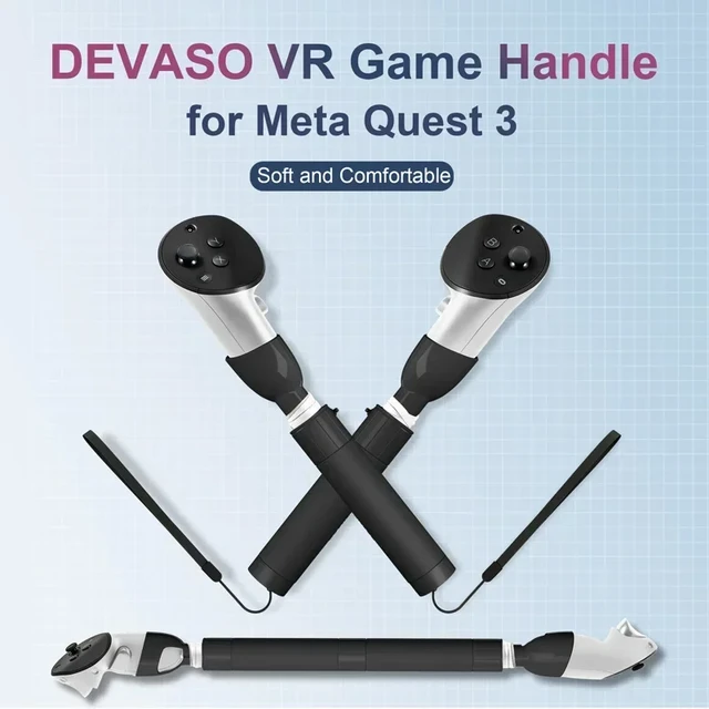 For Oculus Quest3 Accessories VR Controllers Expansion Handle Long Stick  Handle Dual Lightsaber for Meta Quest 3 VR Accesorios - AliExpress