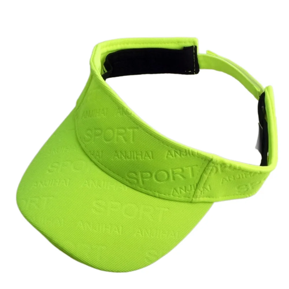 Bright Color Sun Hat Visors Women Men Text Sport Golf Tennis Visor Cap