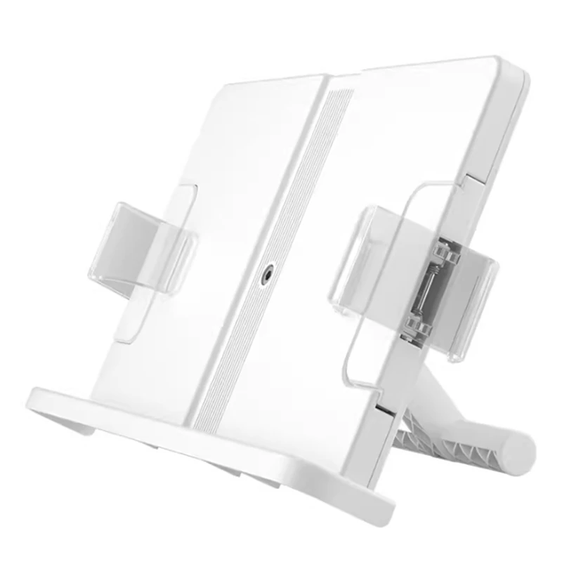 Hands-Free Book Stand-Adjustable, Expandable Holder For Comfortable Reading-90&deg; Angle, Transparent Page Clips Easy To Use