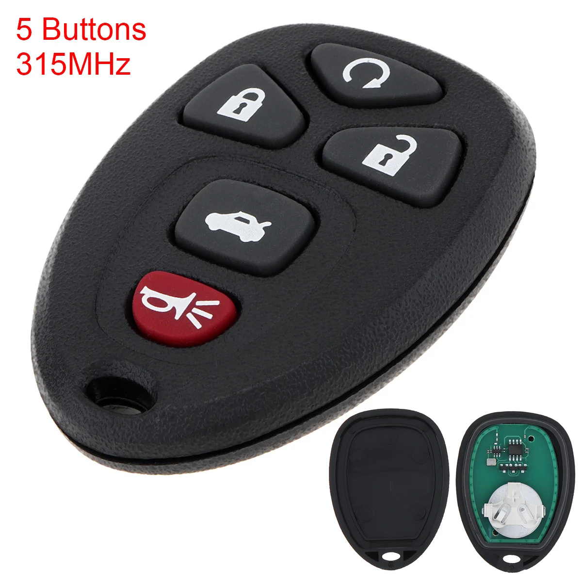 315MHz 5 Buttons Remote Keyless Entry Key Fob OUC60270 22936101 for Acadia- Yukon- Chevrolet- Cadillac- Tahoe GMC-2007-2014