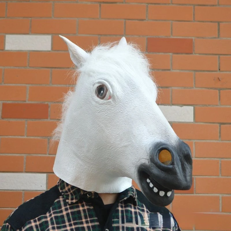 Adesivo Quadrado Máscara assustador da cabeça de cavalo