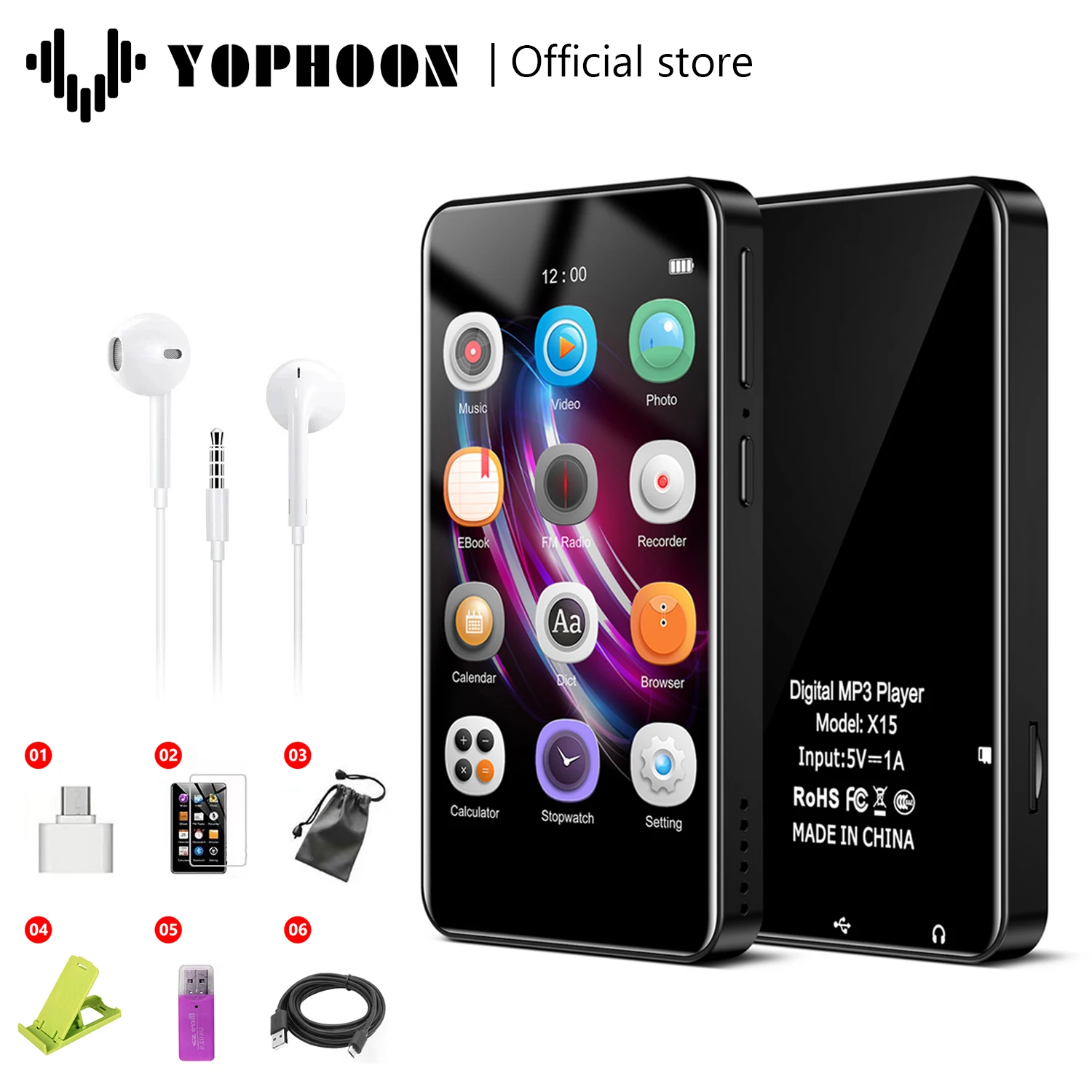 Portable Mp4 Player Mp3 Player Yophoon Mp4 Player Touch Mp3 Mp4