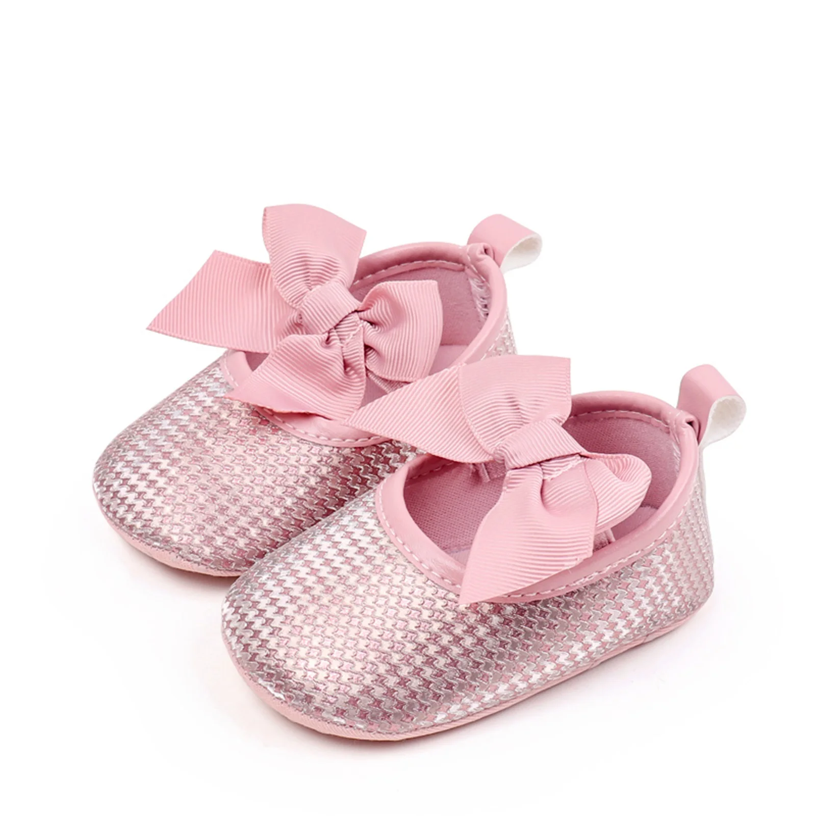Toddler Prewalker For Baby Girl Mary Jane Shoe Flats Newborn Non-slip Soft Soles with Bows Infant Walking Toddler First Walkers 5