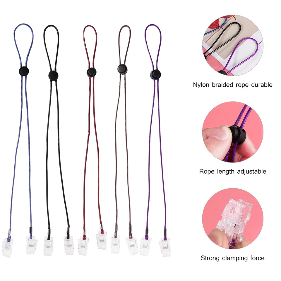 Clip Per Tovaglioli Regolabili PhoenixDN - Set 5 Pezzi Multicolore Con Catena