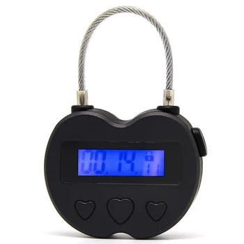 L72A-2X Smart Time Lock LCD Display Time Lock USB Rechargeable Temporary Timer Padlock Travel Electronic Timer Black 1