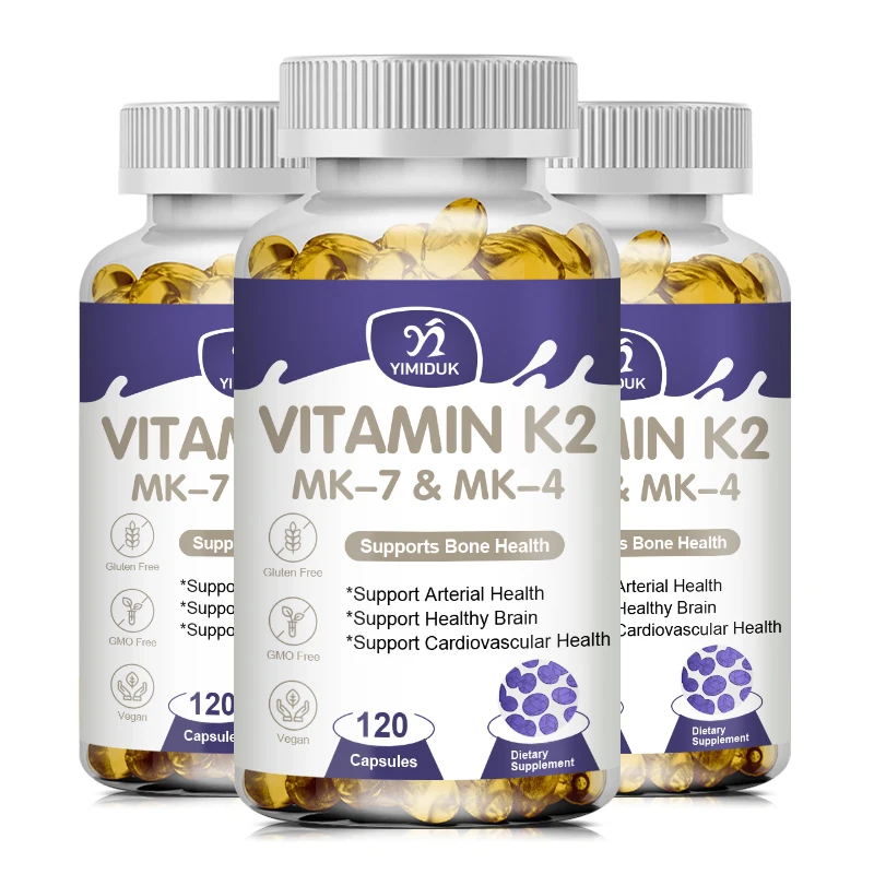 

Vitamin K2 Capsules with MK-7 & MK-4 Heart Health, Supports Joint, Bone & Teeth Health, Calcium Absorption, Boosts Immunity