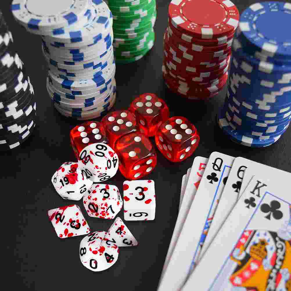 Suits Kids Role Playing Games Dice Dungeon Dragons Dice Blood Polyhedral Rpg Blood Splatter Dices Set
