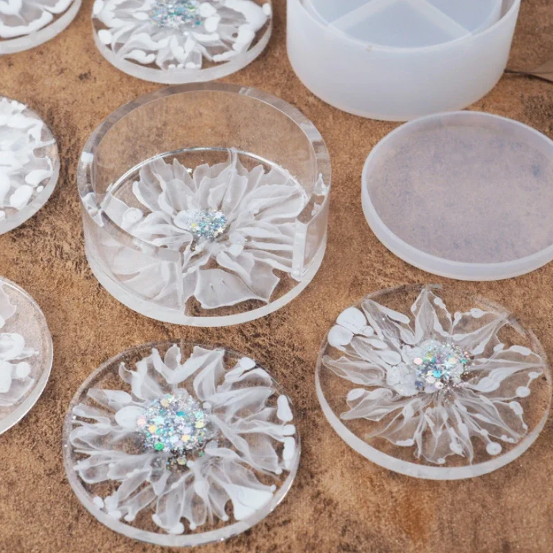 Silicone Mold Creative Coaster Resin Mold Square Cup Pad Mold DIY Coaster Storage Box Resin Handmade Crystal Coasters Casting Molds