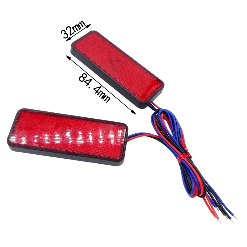 Lot De 2 Feux LED Stop/feu Arrière Rouge Pour Moto/ATV - 24 LED, 12V, 300LM - Montage Avant/arrière Universel