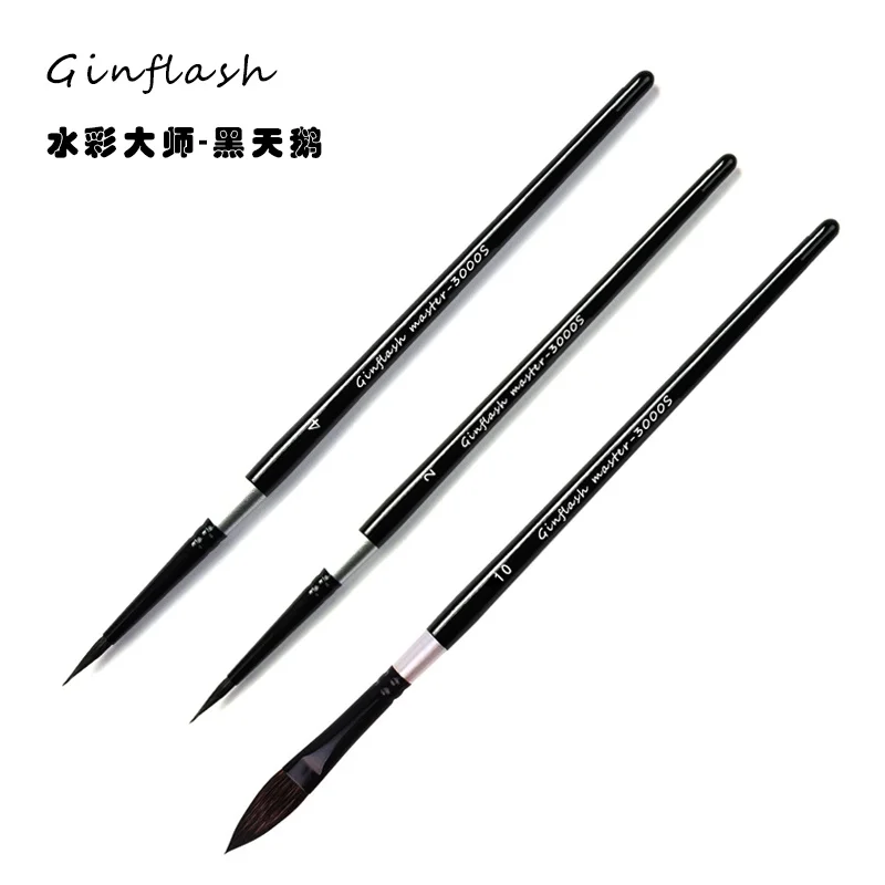 1pc Watercolor Brush Wood Paint Brush Artist Hand Painting Squirrel hair Water Color Drawing dip liner brush 5