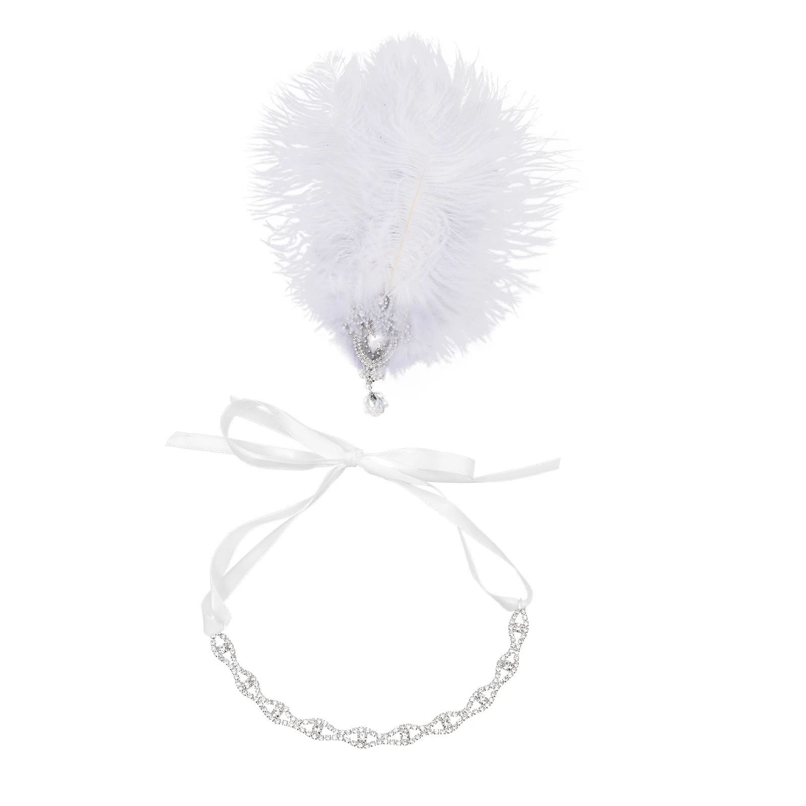 

Diamond Headband White Headwear Hairband for Dancing Party Prop Costume
