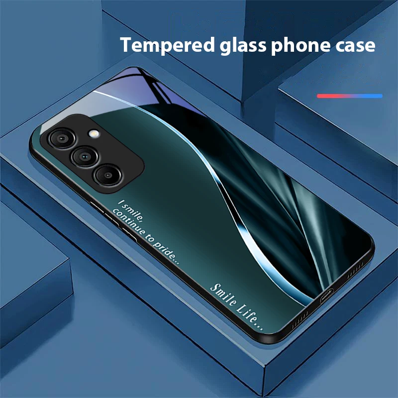 Soft Brown Red Tempered Glass Phone Case with Black Accents