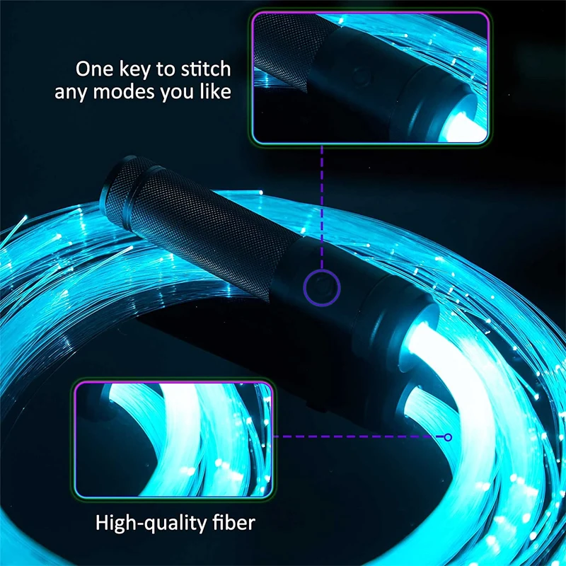 LED Ambient Light Fiber Optic Lamp USB Rechargeable Fiber Optic Whip Dance Party Lighting