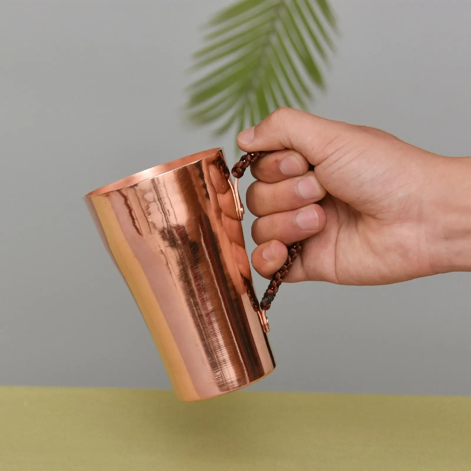 Copper Water Cup 400ml Water Mug Sturdy Portable Teaware Birthday Gifts Moscow Mules Cup for Party Milk Restaurant Cafe Kitchen