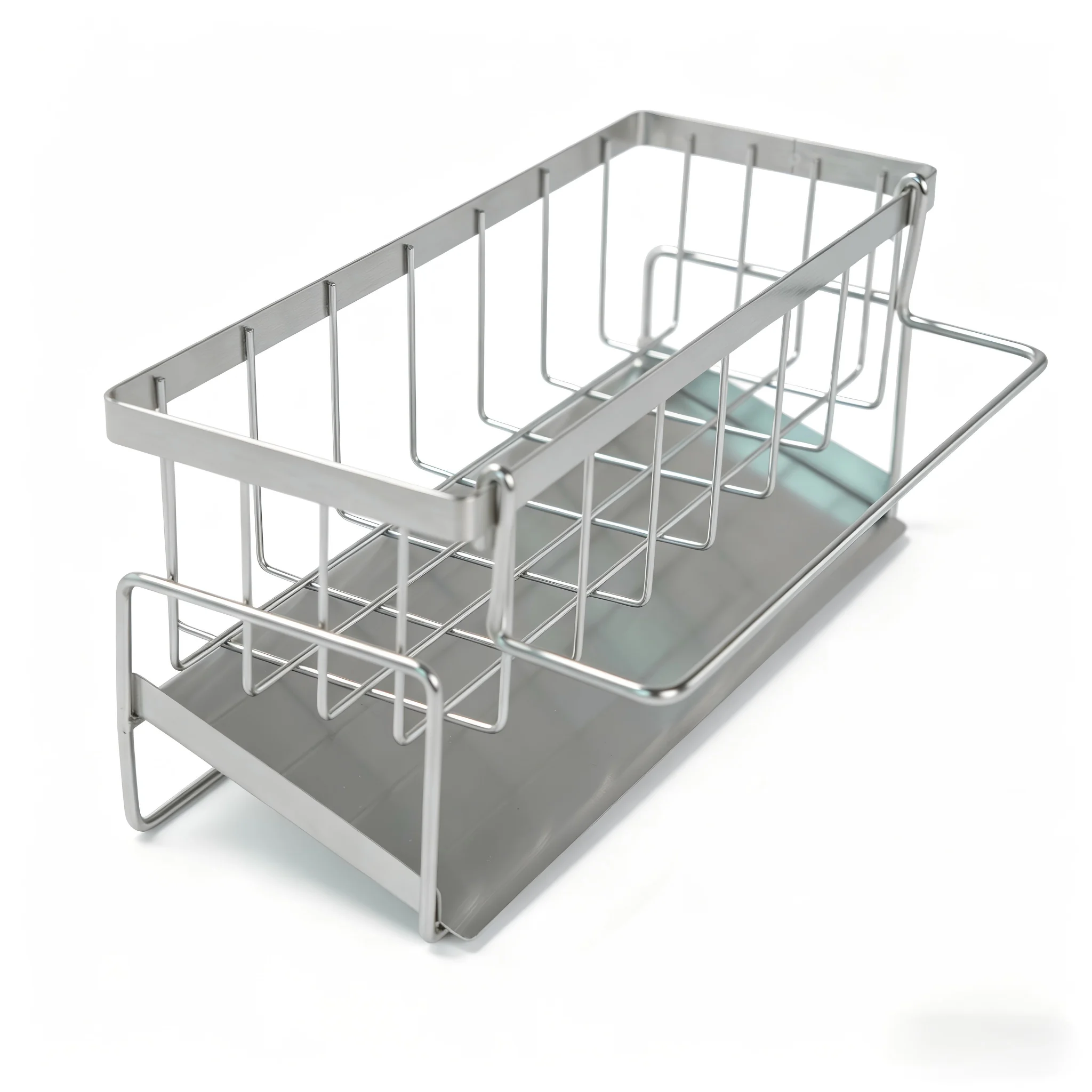 304 Stainless Steel Kitchen Sink Organizer Sponge Brush Soap Holder - Image 2