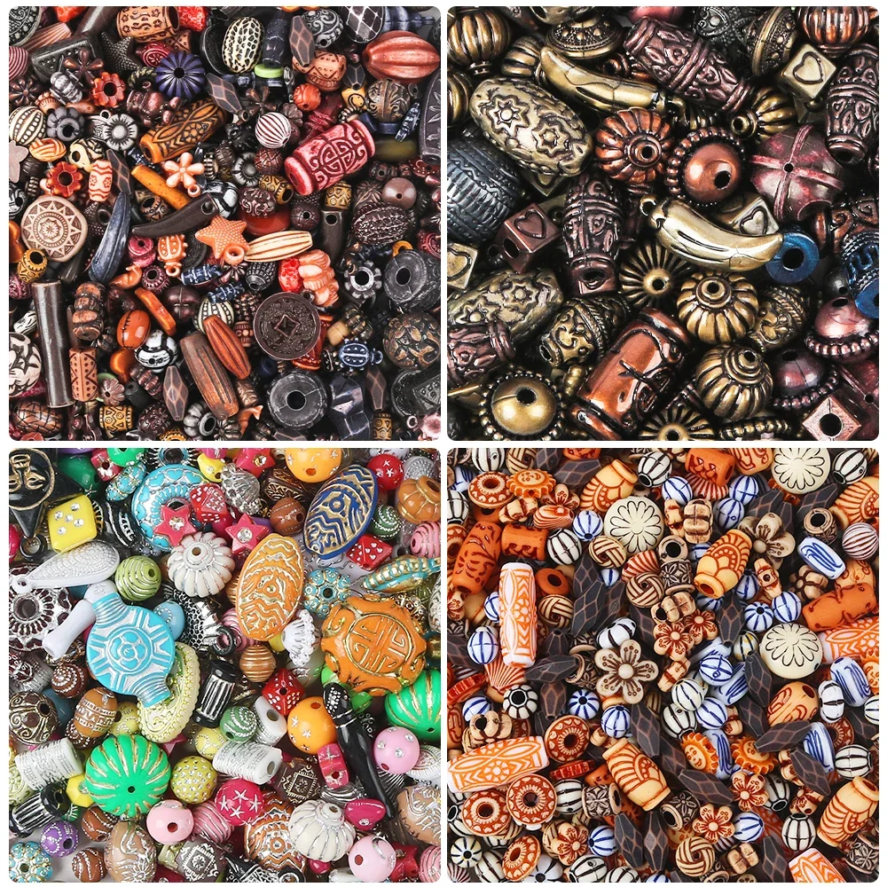 

20g Acrylic Beads Retro Style Mixed Beads for DIY Handmade Bracelet Necklace Earring Jewelry Making Cellphone Strap Accessories