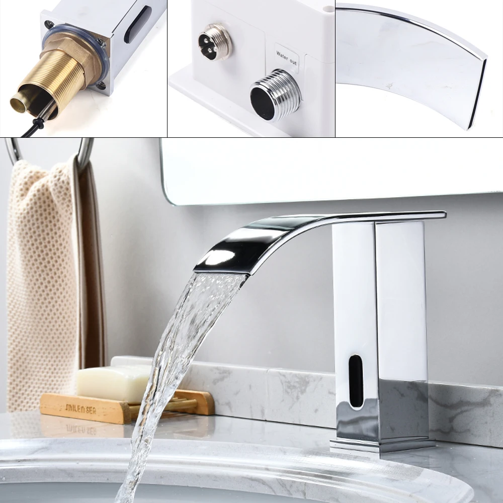 

Automatic Sensor Smart Bathroom Sink Faucet Touchless Hands-Free Kitchen Basin Vessel Sink Tap