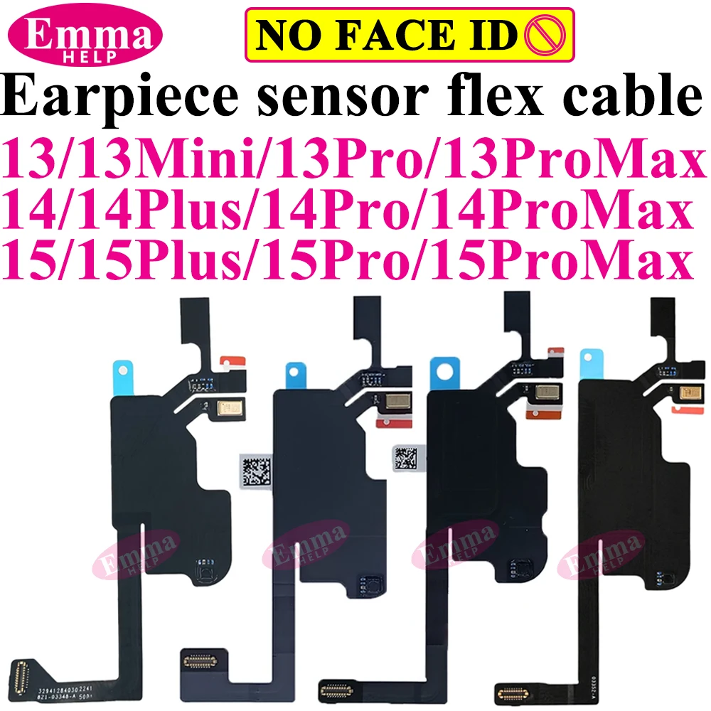Earpiece Light Sensor Proximity Flex Cable with Mic for iPhone 13 14 Plus 15 Pro Max No Speaker Ribbon Cable