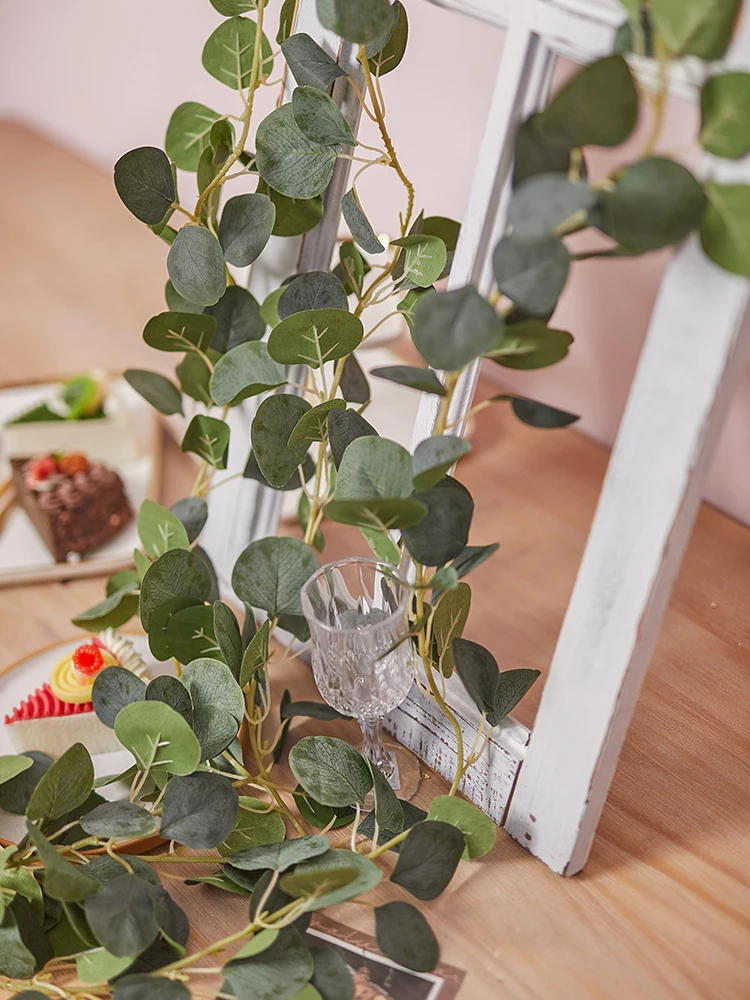 Artificial Eucalyptus Garland with Willow Leaves Fake Greenery