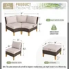 7 Pieces Wicker Patio Furniture Set, All-Weather Rattan Outdoor Conversation Half-Moon Curved Sectional Sofa Set for Garden 6