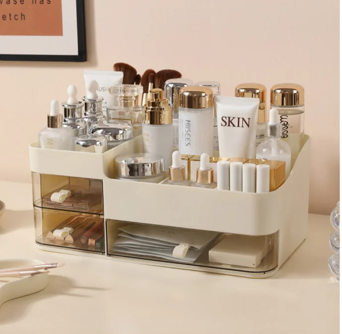 Chic Drawer-Style Cosmetic Organizer With Mirror - Portable Makeup Storage Box For Skincare, Lipstick & More 6