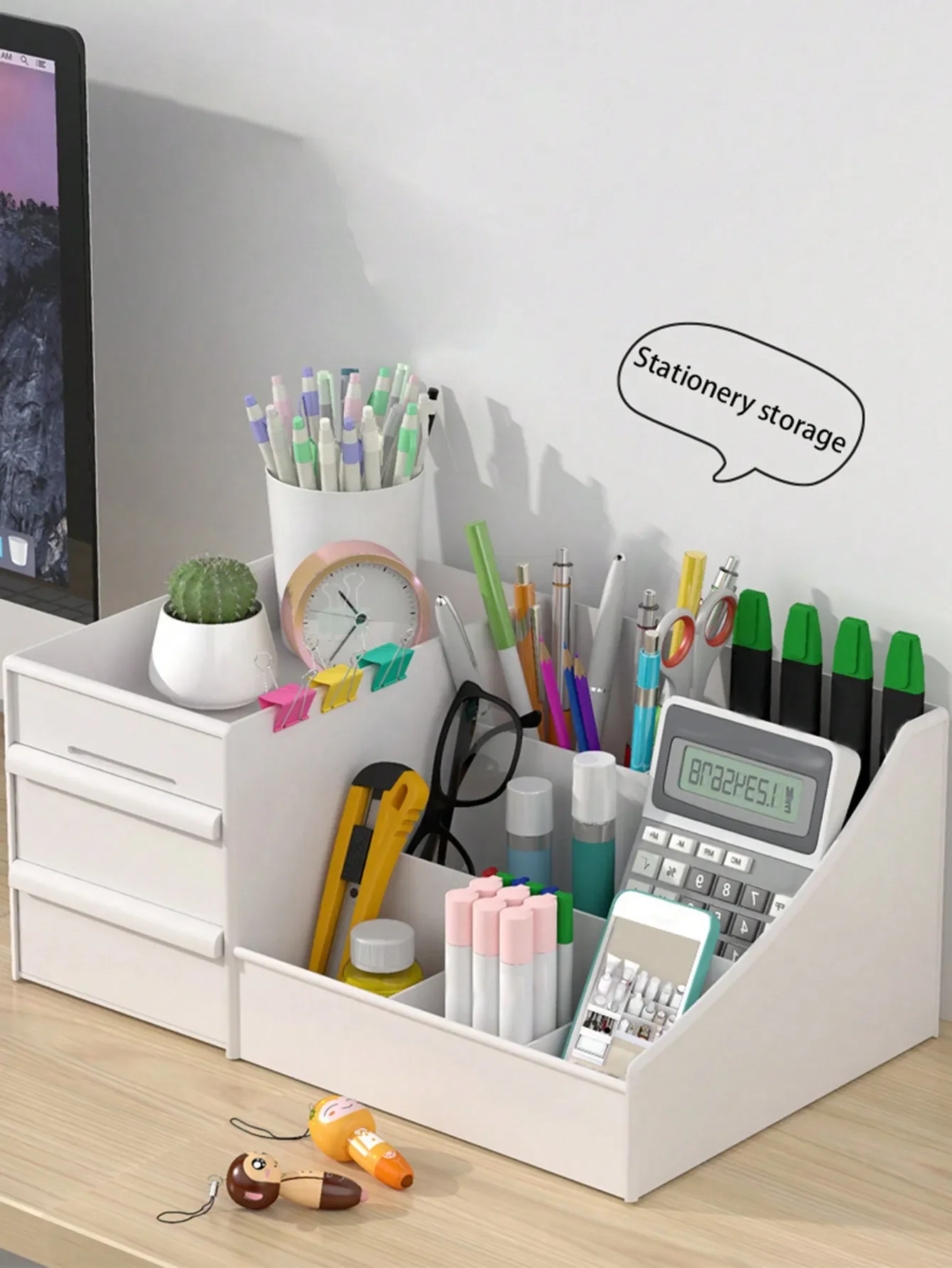 Drawer Organizer: Ideal for files, stationery, makeup, jewelry. Use on desk, in bathroom or vanity. Great Valentine's Day gift. 3