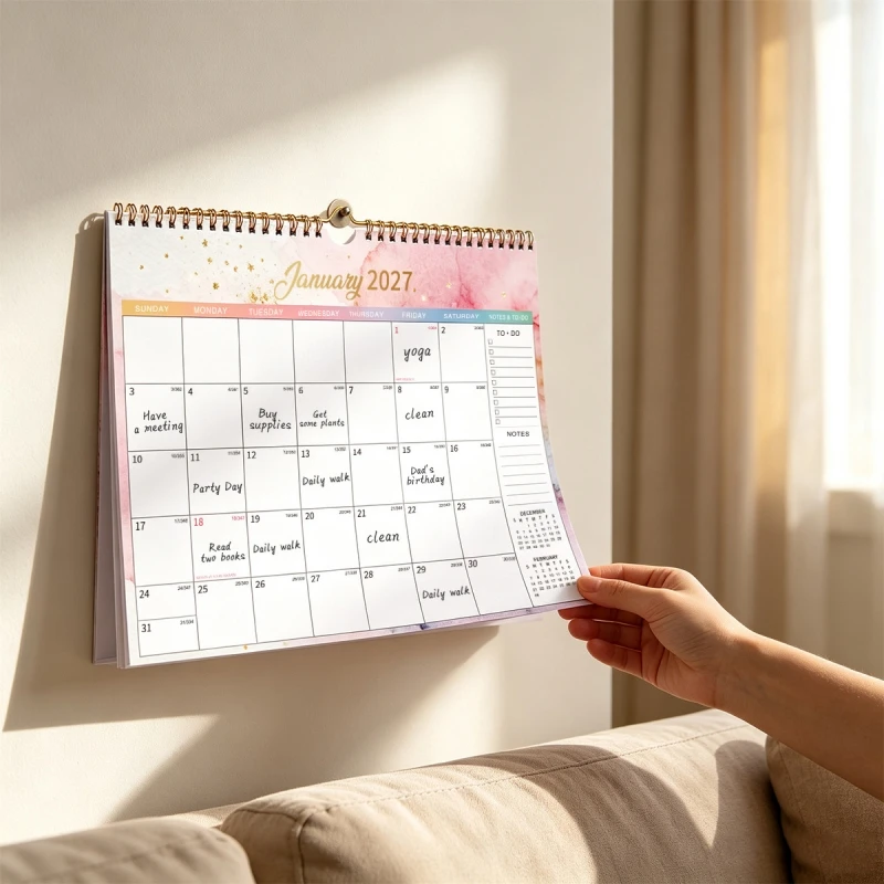 Magnetic Monthly Wall Calendar with Planner and Habit Tracker