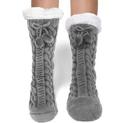 Women’s Fuzzy Fluffy Cozy Cabin Socks - Soft & Warm Fleece Non - Slip Home Slippers - EU 36 - 41 (Metallic Gray)
