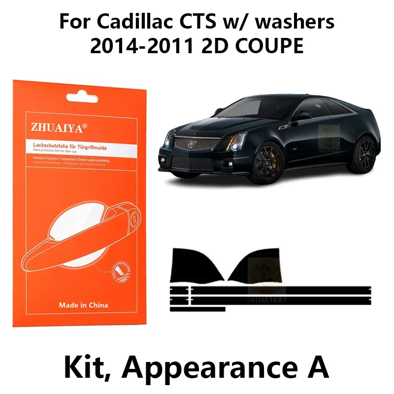

ZHUAIYA Door Edge Guards Door Handle Cup Paint Protection Film TPU PPF For Cadillac CTS w/ washers 2014-2011 2D COUPE