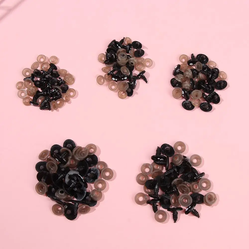 Alipis 100 Occhi Di Sicurezza Neri Per Bambole E Peluche - 4 Mm Con Rondelle - Accessori Per Amigurumi E Fai Da Te