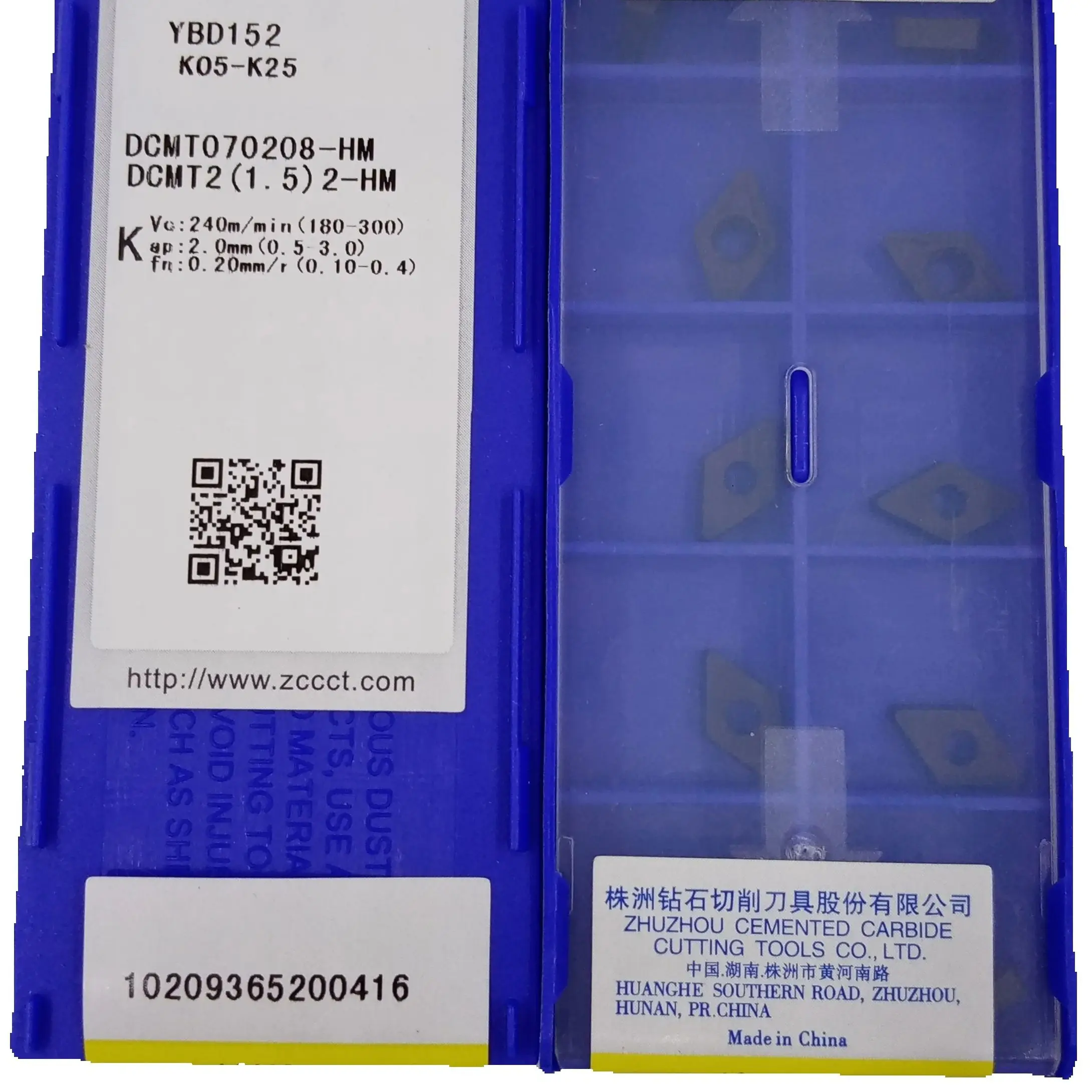 

ZCC DCMT070208-HM YBC251 YBC252 YBD152 Carbide inserts lathe turning tools for steel and cast iron parts processing 10pcs/box