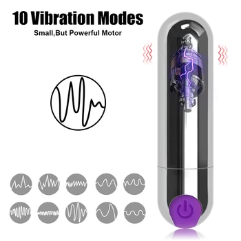 IKOKY Powerful 10 Speed Bullet Vibrator Sex Toys for Woman Strong Vibration G-spot Massager Mini Vibrators for Women USB Charge 2