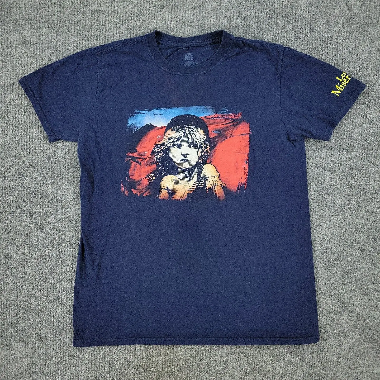 Les Miserables T Shirt Uomo Medium Blue Book Film Musicale Maniche Lunghe O Corte