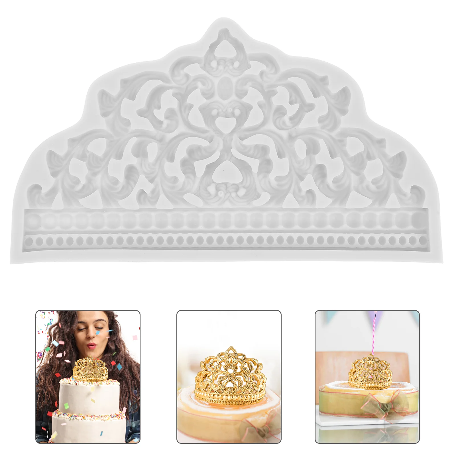 

Crown Fondant Mold Novel DIY Design Pudding Home Handmade Craft Silicone Baking Kitchen Gadget Cake Decor Chocolate