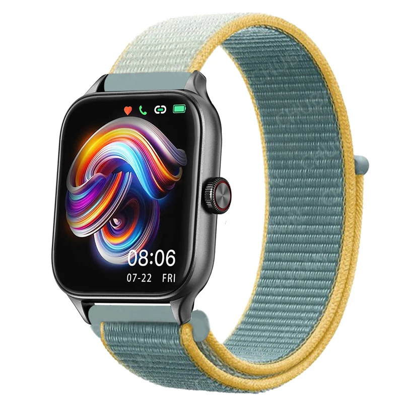 Sport Nylon Loop Bracelet Strap, 22mm or 20mm, Compatible with Popular Smartwatches