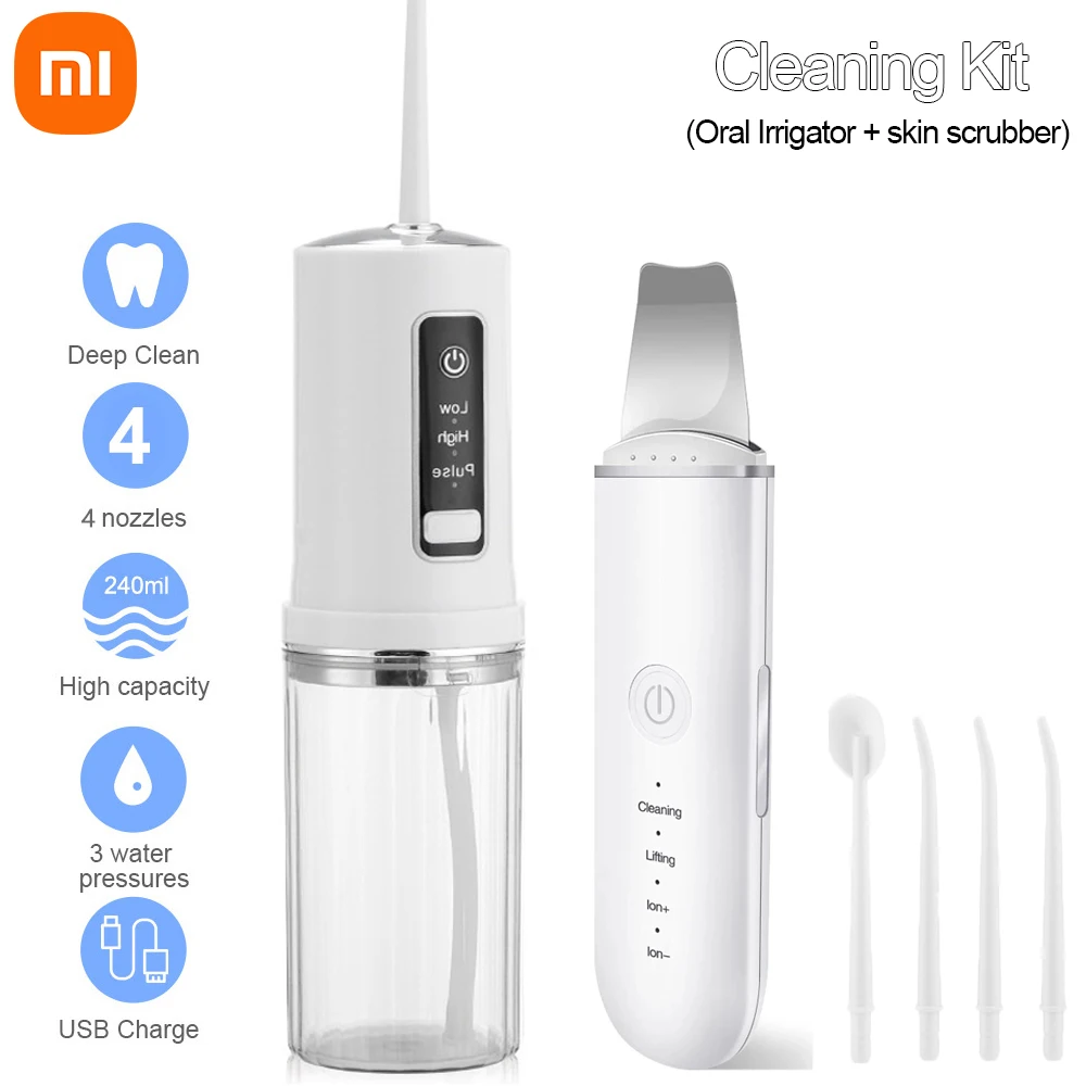

Xiaomi Skin Scrubber Oral Irrigator Set Portable Water Flossers Teeth Blackhead Remover Shovel Teeth Whitening Clean Skin Care