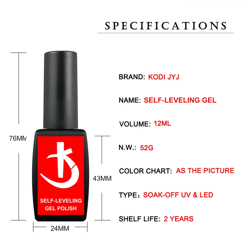 KODI JYJ Self-leveling Gel Nail Polish 12ml Semi-permanent Reinforcement Gellac Manicure Desgin Create uv Varnish Multifunction 5