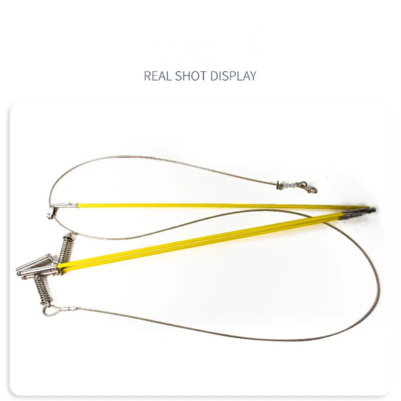 Dog Training Dog Bite Boom Stainless Steel Base Wire Rope Fiber Rod Durable Double Row Bite Rod Pet Training Agility Supplies