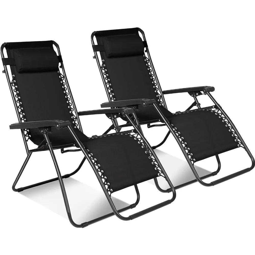 

Zero Gravity Chairs Set of 2 with Canopy - of Heavy Duty Lounger for Garden I Patio Sun Loungers I Folding Recl