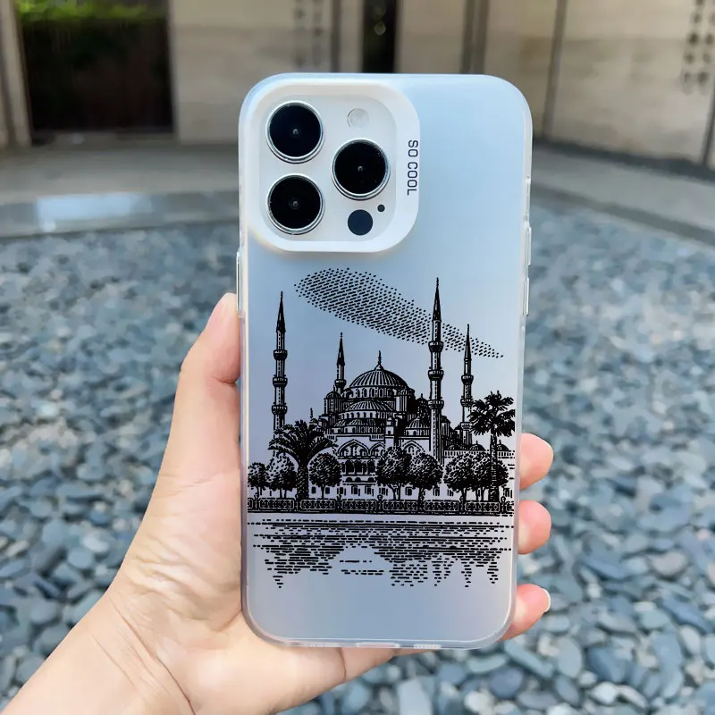 Weltberühmte historische Wahrzeichen Gebäude Telefon hülle für iPhone 15 14 plus Pro Max 11 12 13 Mini Pro Max stoß feste Laser abdeckungen – Detail 13