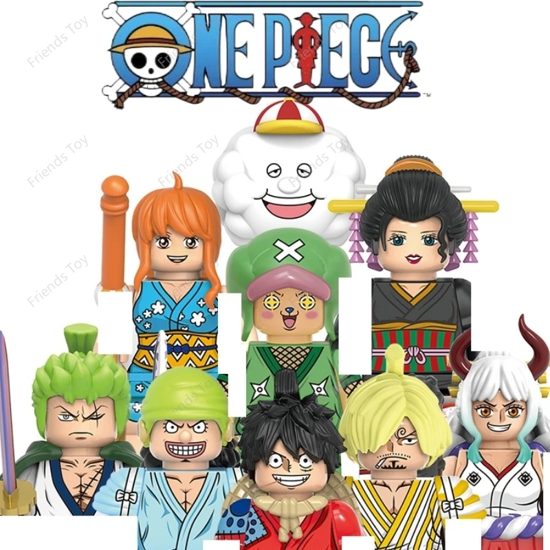 8pcs One Piece OP Luffy Sanji Zoro Ace Nami Anime Mini Man