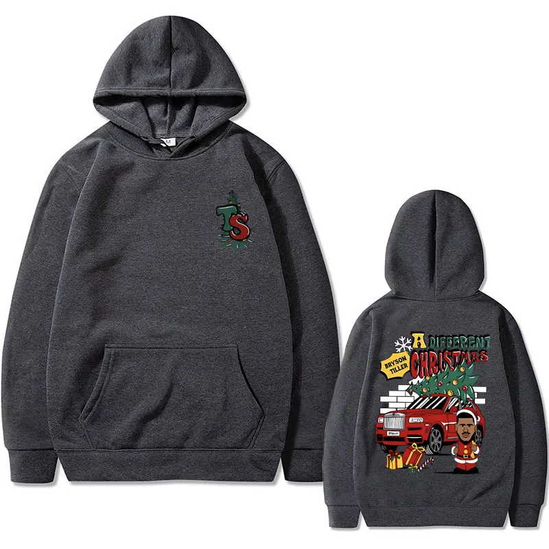 Rapper Bryson Tiller A Different Christmas Graphic Hoodie Men Women Hip Hop Fashion Oversized Sweatshirt Male Funny Meme Hoodies