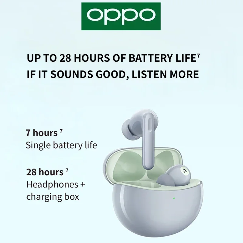 OPPO Enco Air2 Pro 하이파이 스테레오 게임 이어폰, 무선 블루투스 헤드폰, ANC 액티브 노이즈 리덕션, HD 통화 이어버드,