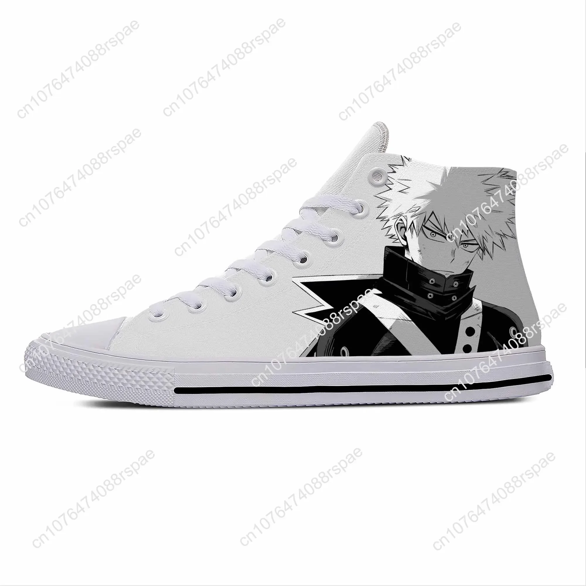 Anime Cartoon My Hero Academia Bakugou Katsuki Casual Cloth Shoes High Top Lightweight Breathable 3D Print Men Women Sneakers 4