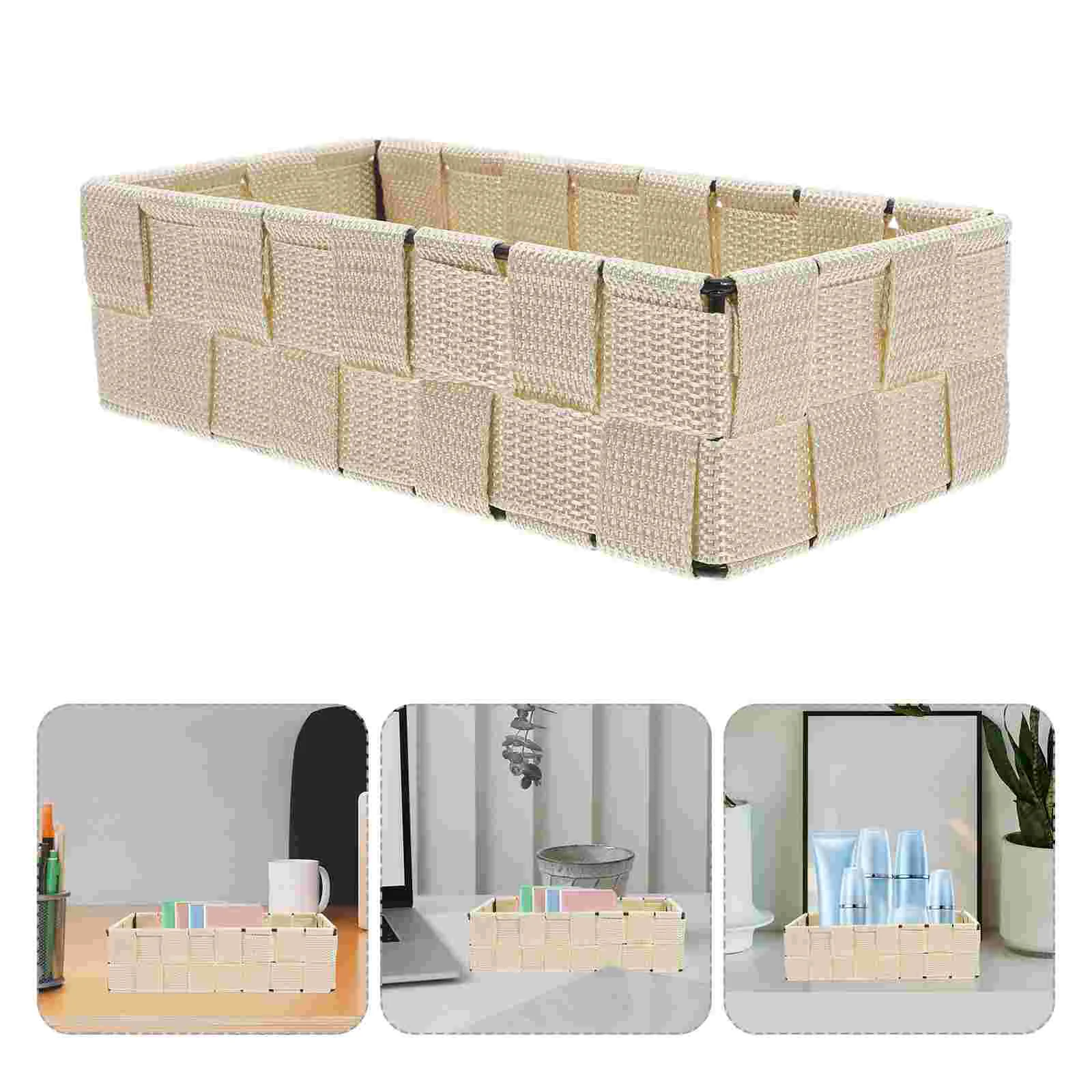Storage Basket Baskets for Organizing with Lids Bathroom Countertop Closet Organization Accessories Books