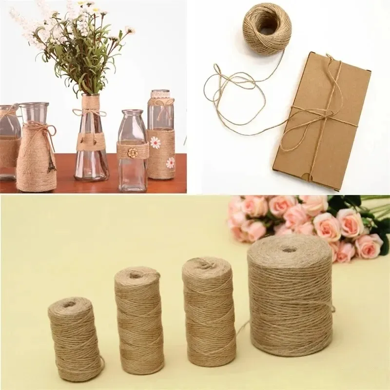 Jute Rope 50/80/100M 1-2mm Natural Crafts DIY