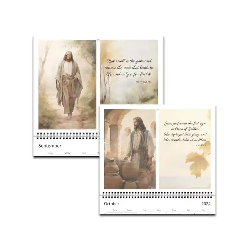 2024 Jesus Calendar Jesus Sermon Calendar Faithful Religious 2024 Planning  Calendar Living Room Room Jesus Wall Calendar - AliExpress