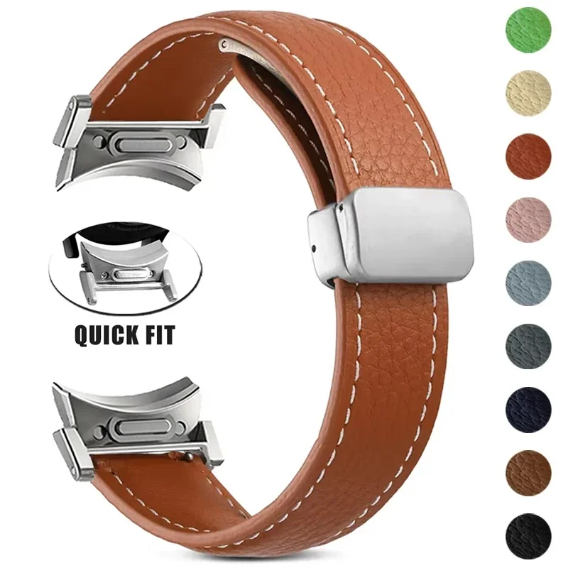 Premium No-Gaps Leather Band with Magnetic Buckle Strap